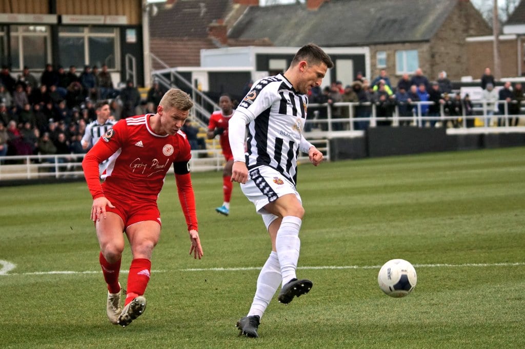 Rob Ramshaw in action in the first half