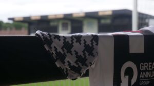 The new home shirt on display at The Brewery Field