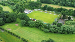 An aerial photo of Thornaby's Teesdale Park