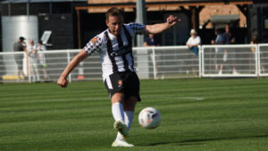Mark Anderson scores for Spennymoor against Telford