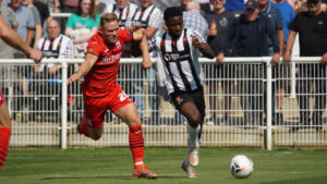 Jude Oyibo in action for Spennymoor Town