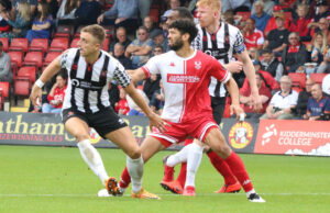 Spennymoor Town's Glen Taylor in action against Kidderminster Harriers