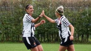 Sophie Farrugia celebrates a goal for Spennymoor Town Ladies