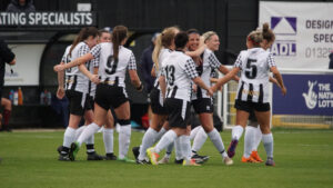 Spennymoor Town Ladies celebrate a goal against Gateshead