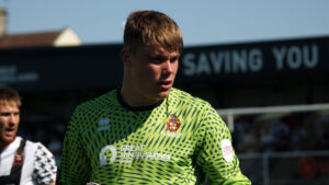 Max Metcalfe in action for Spennymoor Town
