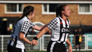 Autumn Colledge celebrates a goal for Spennymoor Town Ladies