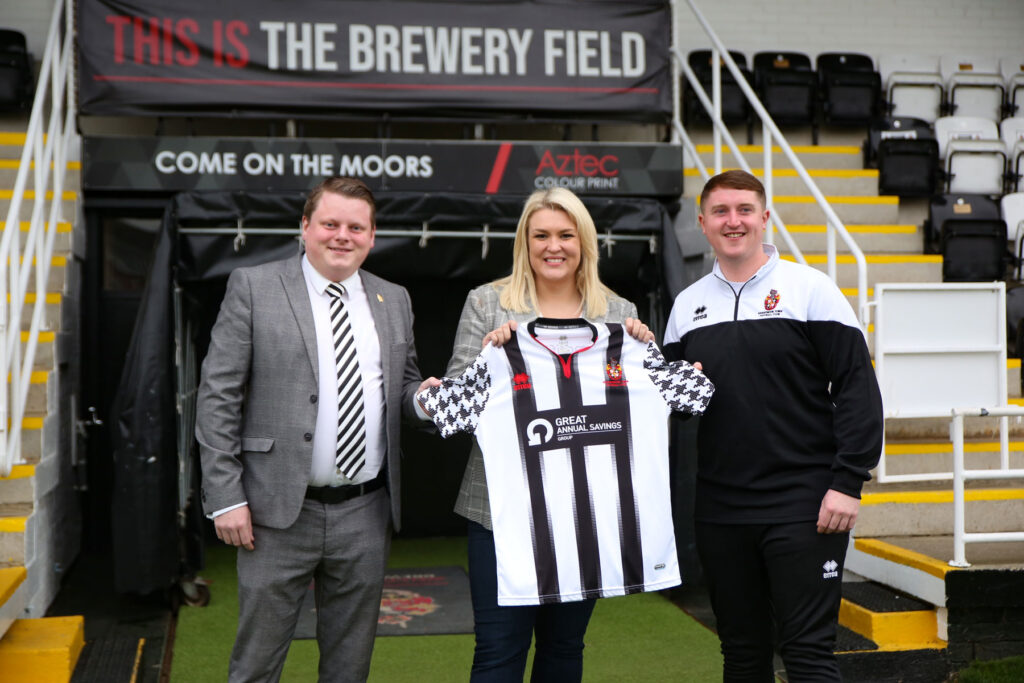 Ian Geldard, Sara Davies and Luke Cowie at The Brewery Field