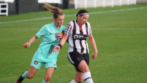 Spennymoor Town Ladies player Sophie Farrugia in action against Chester-le-Street United