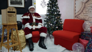 Santa Claus in his grotto at Spennymoor Town