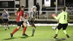 Spennymoor Town Ladies forward Lily Jackson scores against Guisborough Town