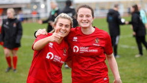 Spennymoor Town Ladies players Loren Salkeld and Autumn Colledge