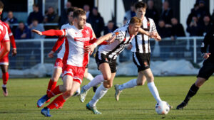 Spennymoor Town's Glen Taylor in action against Kidderminster Harriers