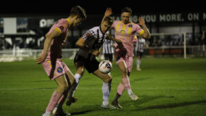 Spennymoor Town's Glen Taylor in action against King's Lynn Town