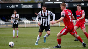 Spennymoor Town's Ryan Wombwell in action against Scarborough Athletic