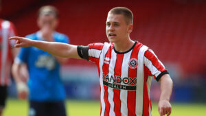 Tom Angell in action for Sheffield United