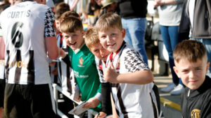 Young Spennymoor Town fans at The Brewery Field