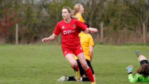 Spennymoor Town Ladies striker Lily Jackson celebrates