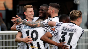 Spennymoor Town players celebrate a goal
