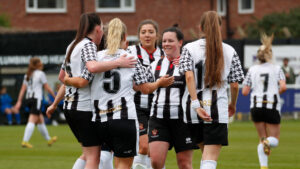 Spennymoor Town Ladies celebrate a goal against Pools Youth