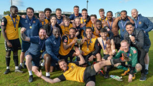 Rushall Olympic celebrate winning promotion to National League North