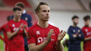 Spennymoor Town's Connor Shanks after defeat to Hebburn Town