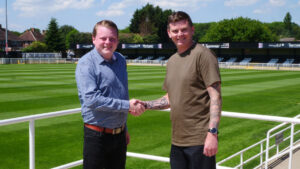 Spennymoor Town Managing Director Ian Geldard with new First Team Coach Andy Inness