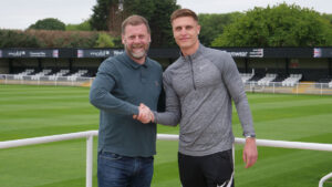 Spennymoor Town Assistant Manager, Lewis Dickman and defender Michael Ledger