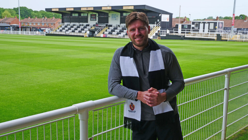 Spennymoor Town goalkeeper James Montgomery at The Brewery Field