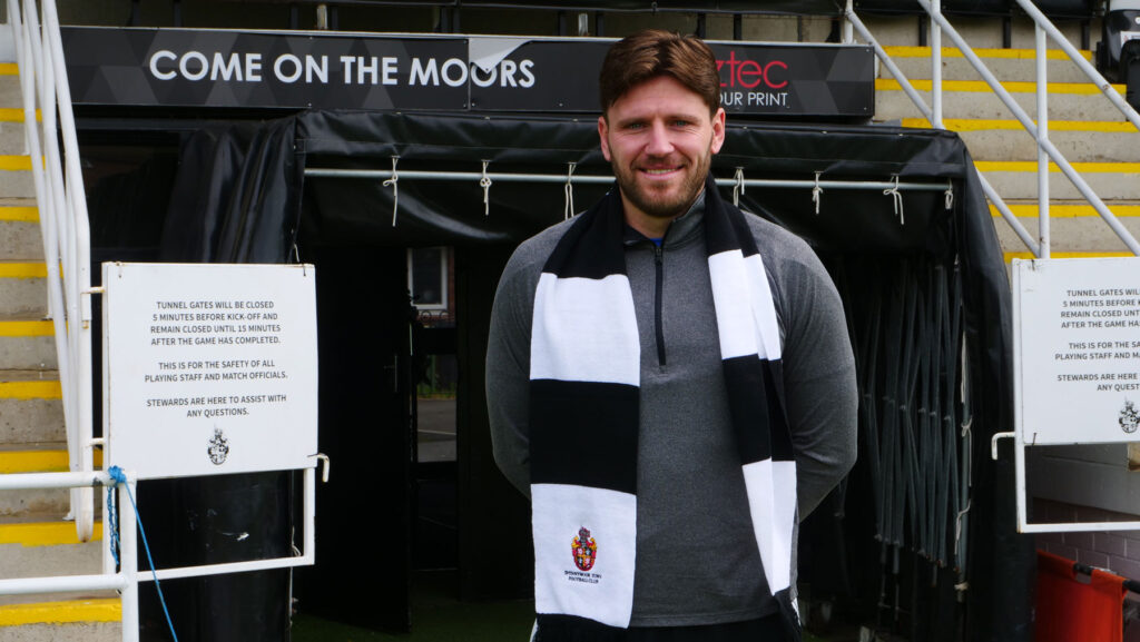 Spennymoor Town goalkeeper James Montgomery at The Brewery Field