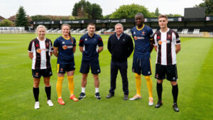 Motif8's Marc Ellison and Chris Pomfret join Spennymoor Town players at the 2023/24 kit launch