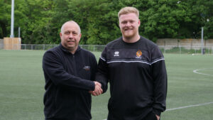 Infinite Durham's Trevor Smith and Spennymoor Town Ladies boss Billy Shackleton