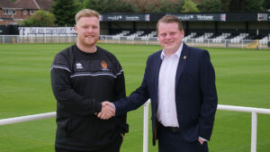 Spennymoor Town Ladies boss Billy Shackleton with Managing Director Ian Geldard