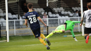Spennymoor Town's Corey McKeown scores against Newcastle Blue Star