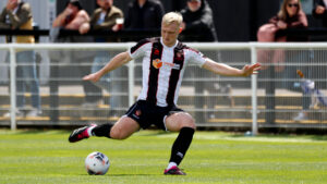 Defender Ben Pollock in action for Spennymoor Town