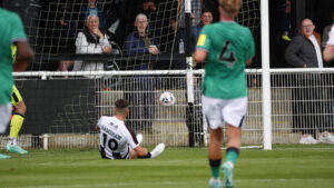 Spennymoor Town's Rob Ramshaw scores against Newcastle United Under-21s