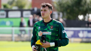 Goalkeeper Michael Roxburgh in action for Spennymoor Town