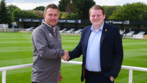 Spennymoor Town Commercial Director Paul Cockburn and Managing Director Ian Geldard