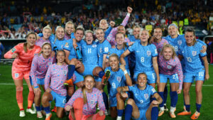 The Lionesses celebrate their semi-final victory at the World Cup