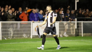 Spennymoor Town's Rob Ramshaw celebrates scoring against Southport