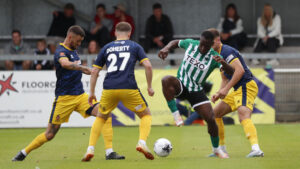 Spennymoor Town midfielder Callum Ross in action against Blyth Spartans