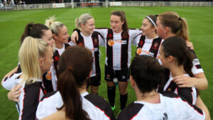 Spennymoor Town Ladies in a pre-match huddle