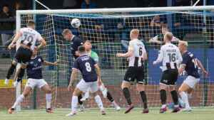 Spennymoor Town's Rob Ramshaw scores against Buxton