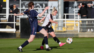 Spennymoor Town Ladies striker Caitlin Bates scores against Wakefield
