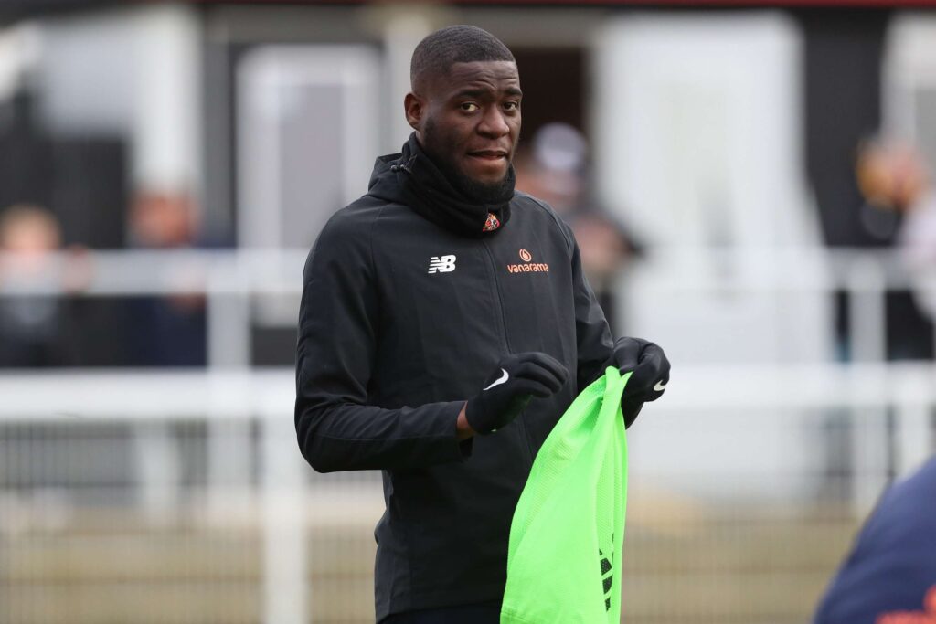 during the Vanarama National League North match between Spennymoor Town and Boston United at the Brewery Field, Spennymoor on Saturday 4th November 2023. (Photo: Mark Fletcher | MI News)