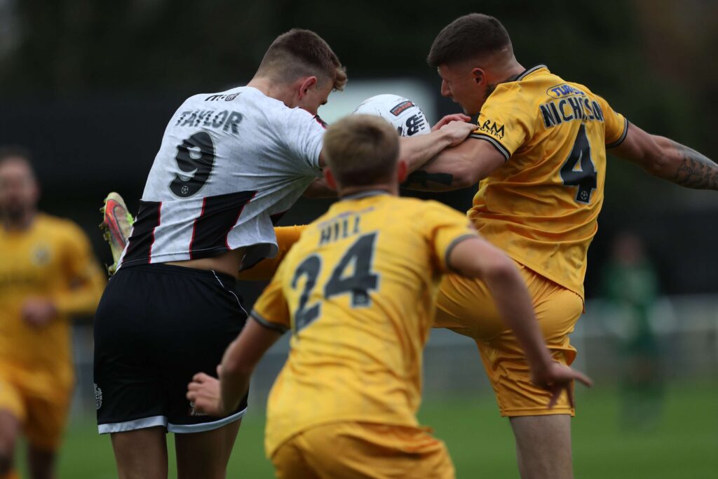 during the Vanarama National League North match between Spennymoor Town and Boston United at the Brewery Field, Spennymoor on Saturday 4th November 2023. (Photo: Mark Fletcher | MI News)