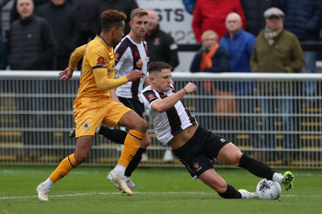 during the Vanarama National League North match between Spennymoor Town and Boston United at the Brewery Field, Spennymoor on Saturday 4th November 2023. (Photo: Mark Fletcher | MI News)