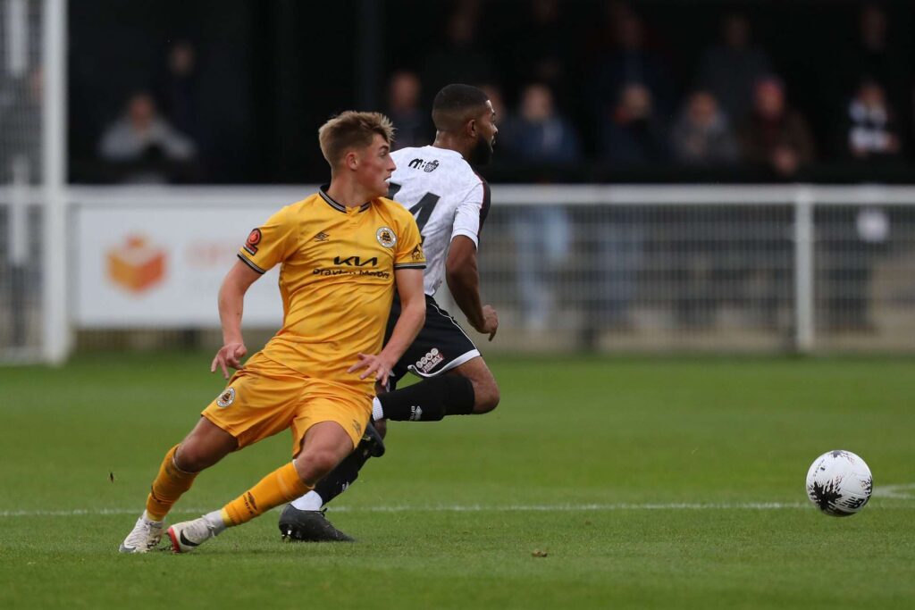 during the Vanarama National League North match between Spennymoor Town and Boston United at the Brewery Field, Spennymoor on Saturday 4th November 2023. (Photo: Mark Fletcher | MI News)