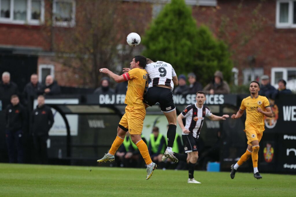 during the Vanarama National League North match between Spennymoor Town and Boston United at the Brewery Field, Spennymoor on Saturday 4th November 2023. (Photo: Mark Fletcher | MI News)