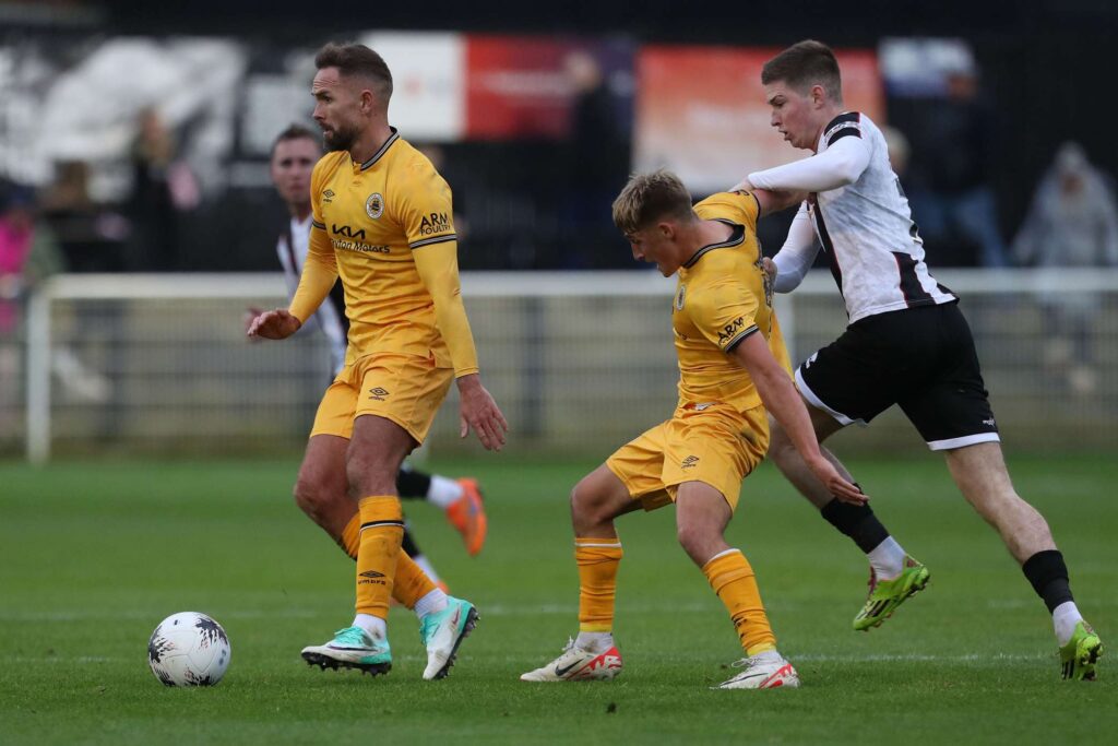 during the Vanarama National League North match between Spennymoor Town and Boston United at the Brewery Field, Spennymoor on Saturday 4th November 2023. (Photo: Mark Fletcher | MI News)