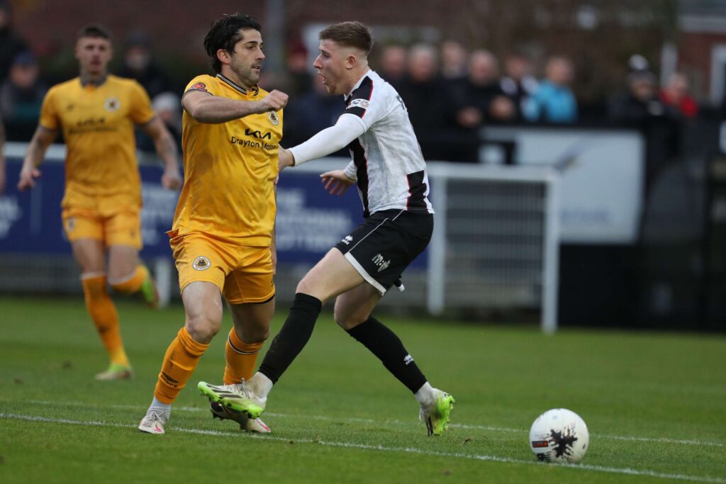 during the Vanarama National League North match between Spennymoor Town and Boston United at the Brewery Field, Spennymoor on Saturday 4th November 2023. (Photo: Mark Fletcher | MI News)